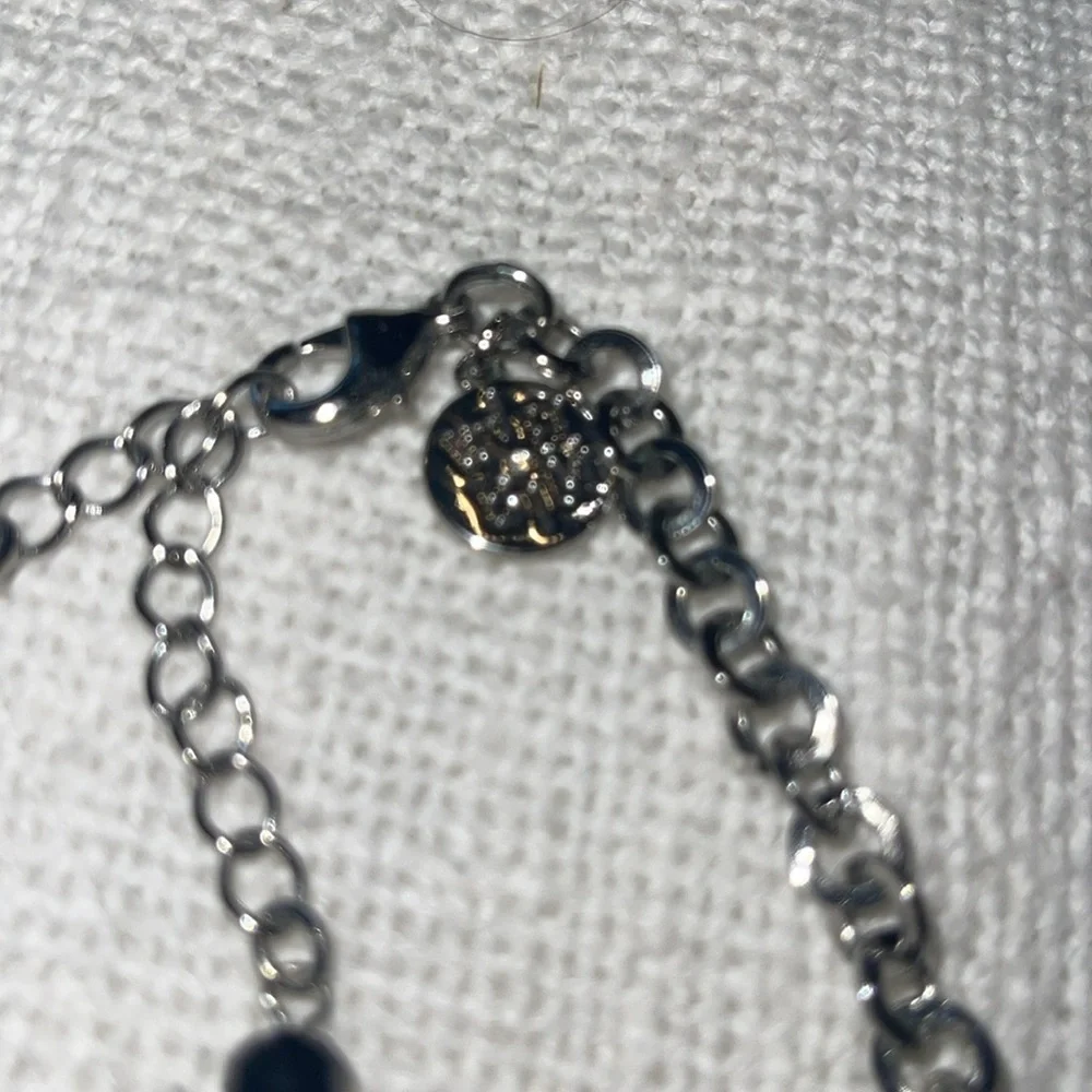WHBM silver tone and black squares triple necklace - Picture 2 of 5